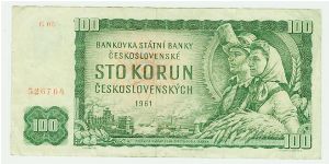 VERY NICE CZECH NOTE FROM 1961. Banknote