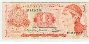 INTERESTING UN PESO NOTE FROM HONDURAS. Banknote