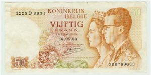 FIFTY FRANCS BELGIUM. Banknote
