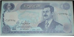 100 Dinars. Saddam Hussain. Banknote