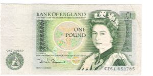 Bank of england 1 Pound Banknote