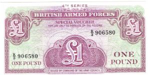 4th series British Special voucher (not cancelled0 Banknote