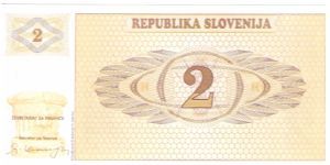 2 tolarjev 1990's Banknote