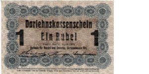 1 Rouble 17.4.1916 Posen, Darlehnskasse Ost (Occupation issue for western Russia) Banknote