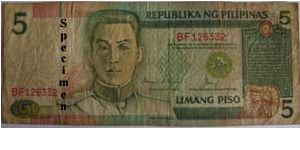 5 Piso...Portrait of Emilo Aguinaldo Banknote