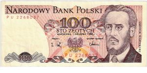 Poland 100 Zlotych...Portrait of L.Warynski Banknote