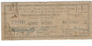 S-595 Oriential Misamis Agency of the Philippines one peso note. Banknote