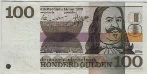 Netherlands 1970 100 Gulden Banknote