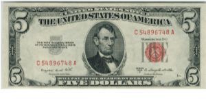 USA Philadelphia 1953 $5 Banknote
