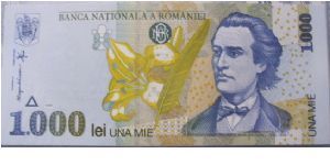Romania 1000 Lei Banknote. Banknote