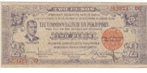 S-647b Negros 2 Peso note. Banknote