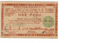 S-672 Negros 1 Peso note. Banknote