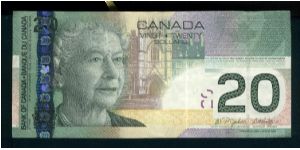20 Dollars.

Queen Elisabeth II at left, the centre block of Parliament biulding at center on face; Bill Reid artworks on back.

Pick #104 Banknote