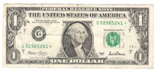 2001 Chicago Illinois Star Note Banknote