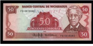 50 Cordobas.

General J. D. Estrada at right on face; medical clinc scene at center left on back.

Pick #153 Banknote