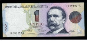 1 Peso.

C. Pellegrini at right on face; National Congress building at left center on back.

Pick #339a Banknote