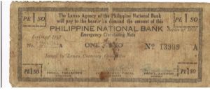 S-377 The Lanao Agency of the Philippines 1 Peso note. Banknote