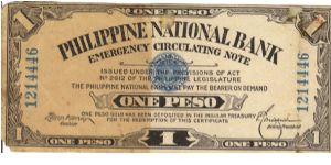 PI-42 Philippine National Bank note. Authentic note. Banknote
