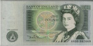 A Series Great Britain 1 Pound 

Dated 1982-1984  

No: AN50 987669,
Bank Of England

OFFER VIA EMAIL Banknote