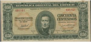 Dated 2 November 1939, Republica Oriental Del Uruguay. Printed by Casa De Moneda De Chile Banknote
