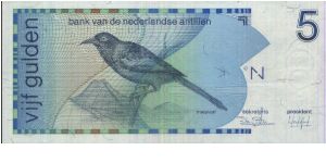 5 Gulden, Bank Van De Nederlandse Antillen dated 31 March 1986. Banknote