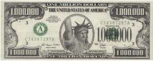 One Million Dollars, This Note Is Non-Negotiable Its  Sole Purpose Is To Promote Special Events And Good Times with Series no:C 34387297 A 1996, Atlanta, GA. by G. Dowdle. Banknote