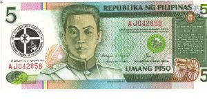 PI-179 Republika Ng Pilipinas 5 Pesos note. Banknote