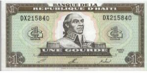 Banque De La Republique D'Haiti. Printed & Engraved By Thomas De La Rue & Company Limited. Banknote