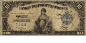PI-23 Bank of the Philippine Islands 10 Pesos note. Will trade this note for Philippine notes I don't have. Banknote