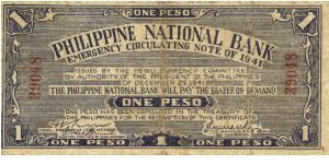 S-215 Cebu 1 Peso note. Will trade this note for Philippine notes I don't have. Banknote
