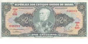 Brazil 2 Cruzeiros dating from the 1950's/1960's.

2nd Issue Banknote