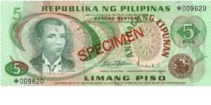 2nd A.B.L. SERIES 33CS (pCS1) Marcos-Licaros *009620 (Franklin Mint Specimen) Banknote