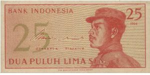 25 Cents Volunteers Series. Signed By Jusuf Muda Dalam & Hertatijanto(O)A Voluntress(R)Number 25.104x52mm Banknote