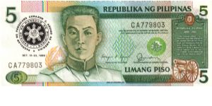 REDESIGNED SERIES 38c (p175b) 1986 Aquino USA Visit  No Folder. Aquino-Fernandez CA020001-CA1000000 CA779803 Banknote