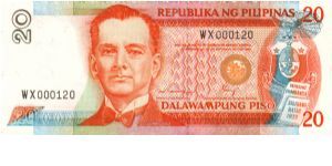 REDESIGNED SERIES 40c (p170f) Ramos-Cuisia WX000001-ZZ1000000 WX000120 (1st Prefix) Banknote