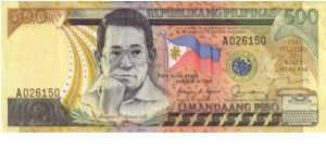 REDESIGNED SERIES 43 (p173a) Aquino-Fernandez A000001-AG1000000 A026150 (1st Prefix) Banknote