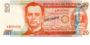NEW SEAL SERIES 47S1 (p182s1) Ramos-Singson AW000000 (Specimen) Banknote