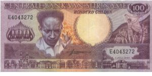 100 Gulden Dated 1 July 1986.
Obverse:A.Dekom
Reverse:Toucan Bird & Speakers.
Printed By Thomas De La Rue & Company Limited,London
Watermark:Yes Banknote