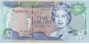 Bermuda $2 from 2000 Banknote