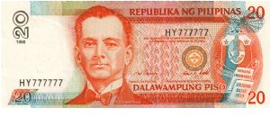 DATED SERIES 53 1998 Ramos-Singson ??000001-??1000000 HY777777 (Solid #) Banknote