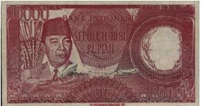 SPECIAL SOEKARNO 10000 Rupiah Series No:SKR557555,Bank Indonesia.Watermark RA kartini.(O)Soekarno(R)A Female Dancer.Printed By PT Pertjetakan Kebayoran.OFFER VIA EMAIL VERY RARE. Banknote