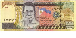 DATED SERIES 60 2001 Arroyo-Buenaventura A000001-??1000000 A000595 (1st Prefix) Banknote