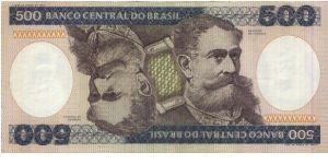 Running A Series No:A4195075425A 500 Cruzeiros Dated 1985(O) Deodoro da Fonseca(R)Group of Legislators. Banknote