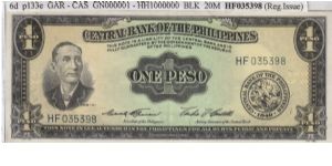 ENGLISH SERIES 1 Peso 6d (p133e) Garcia-Castillo HF035398 Banknote