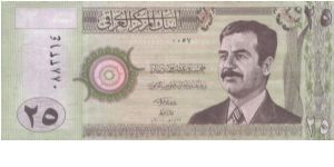 OFFER!
25 Dinars Dated 2001,Central Bank of Iraq 
Obverse:Saddam Hussein
Reverse:Famouse Ishtar Gate
Security Thread:Yes
WHILE STOCK LAST!

SOLD!!!!! Banknote