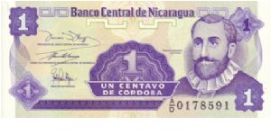 Nicaragua 1 Centavo Banknote