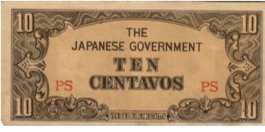 P3 (p104a) JIM. Philippines 10c PS Block Letters Banknote