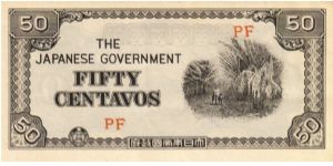 P4a (p105b) JIM Philippines 50c PF Block Letters Banknote