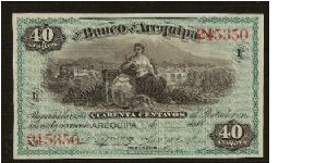 40 Centavos Banco De Arequipa Banknote