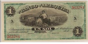 Un Sol Banco De Arquipa Banknote